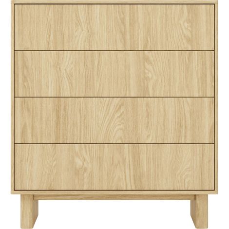 SUMBA - Commode 93 cm mélaminé Chêne clair (1/5)