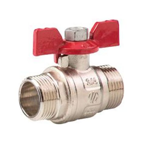Vanne à sphère PN25 NILE ACS Manette Papillon rouge Mâle/Mâle 3/4" (20/27) - Arco