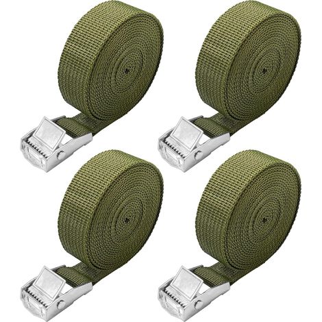 NineClouds Sangles d'arrimage de 1 m - Lot de 4 Courte Sangle a Cliquet avec Boucle de Serrage 25mm 250kg Sangle Porte Velo, Sangle Moto Extrêmement Robustes (1/5)