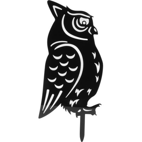 Lot en 2 piquets acryliques décoratifs hibou silhouette pour jardin extérieur, cour et pelouse (1/5)