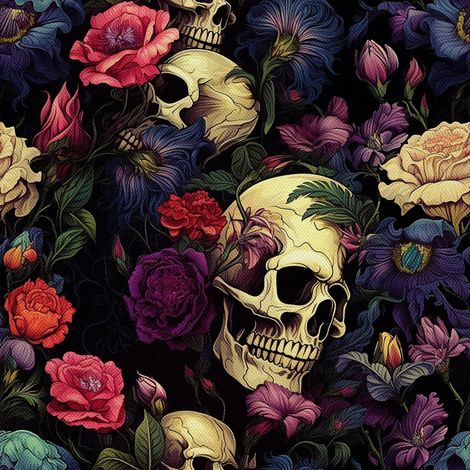 Tela decorativa para exteriores Oxford - Motivo de calavera I DX4429 (1/5)