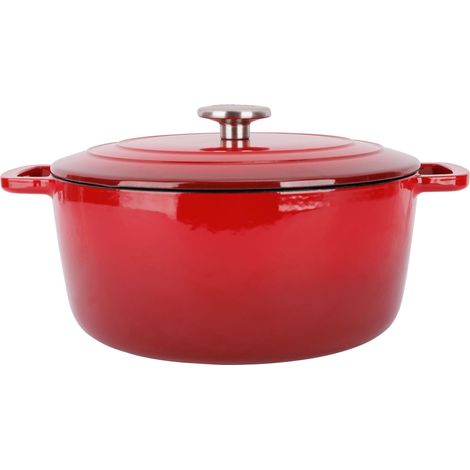Cocotte avec couvercle - COSY & TRENDY - FONTESTIC - Fonte émaillée- Ø28 cm - 6,15 L - Tous feux dont induction - Rouge