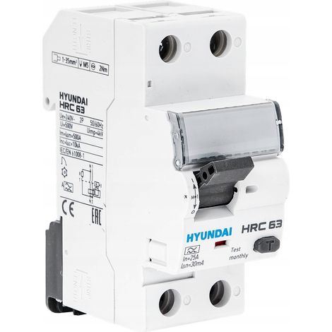 HYUNDAI HRC - INTERRUTTORE DI CIRCUITO CORRENTE RESIDUA 2P(N+1P), 40A, 30MA, TIPO CA (1/3)