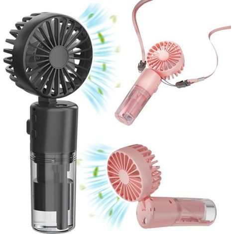 Ventilateur brumisateur portable - AVEKI - 4 vitesses - Rechargeable - Pliable (1/5)