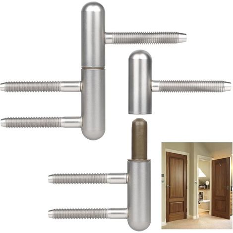 Cerniere silenziose per porte in legno – 2 pezzi – Metallo resistente con rivestimento antiruggine – Facile installazione a vite (1/5)