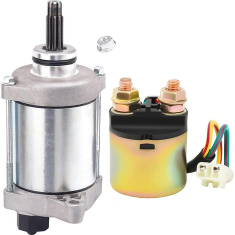 Démarreur avec relais électromagnétique compatible avec Rancher 420 TRX420, Foreman 500, Pioneer 500, SXS500, référence d'origine : 31200-5-601 31200-HR0-F01 (1/5)