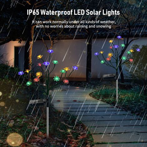 Lotus LED-Solar-Gartenleuchten mit Farbverläufen, IP65, automatische Ein-/Ausschaltung, 2er-Pack für Terrasse und Garten (Hochzeitsfeiern) (1/5)