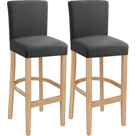 Barhocker-Bezüge 2 Stück, Stretch, waschbar, grau, für Esszimmerstuhl (1/5)