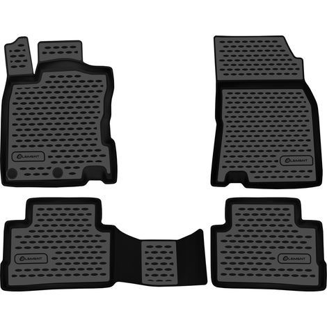 KIT TAPPETINI COMPATIBILE CON NISSAN Qashqai, 2014-, cars assembled in UK, 4 pcs.  TAPPETINO IN GOMMA TPE  BORDO ALTO 3D ANTISCIVOLO IMPERMEABILE