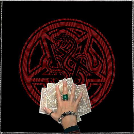 Nappe de tarot en velours luxueux, nappe mystique pour la lecture des cartes de tarot, grilles de cristaux, 60 x 60 cm (1/5)