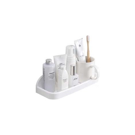 MENSOLA BAGNO RETTANGOLARE IN PP- - mm.294x110x70 - colore bianco - 3 pezzi AGLAIA
