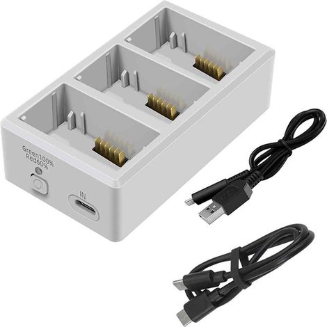 Hub De Charge Pour Batteries De Drone - 3 Emplacements - Compatible Mini 3 Pro Mini 4 Pro - Compact Portable - Avec Indicateurs Led - 1 Pièce (1/5)