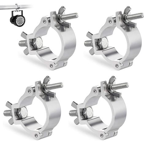 Traversen-O-Ringe – 4er-Set – Aluminium – Durchmesser 25–30 mm – Bühnenbeleuchtungshalterung – Silber (1/5)