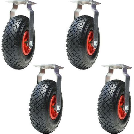 Ruote pneumatiche - PARNELLS - 300x4 260mm - Capacità 150 kg - Fisse - Plastica
