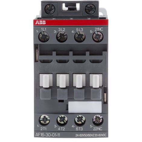 Contacteur ABB série AF16, 3 pôles , 3NO, 30 A, 24 V (c.a./c.c.), 7,5 kW ( Prix pour 1 ) (1/2)