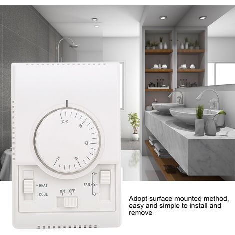 Thermostat mécanique de surface pour climatiseur, régulateur de température 10-30 °C, 220 V CA (1/5)