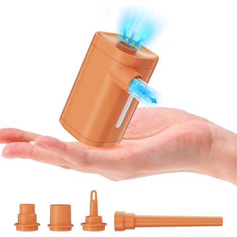 Pompe à air portable pour objets gonflables avec lanterne de camping intégrée, batterie 2000 mAh rechargeable USB-C, pour gonfler et dégonfler bouées, matelas pneumatiques et autres objets gonflables. (1/5)