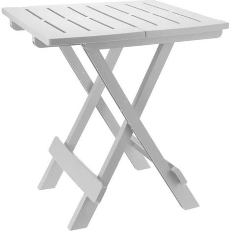 Table de jardin pliante - JUANIO - JUANIO - Pliable - Blanc - Plastique PP