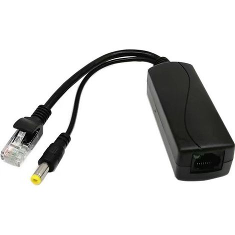 Gigabit-PoE-Splitter, 12 V, 2 A, kompatibel mit dem IEEE 802.3af/at-Standard, 10, 100 und 1000 Mbit/s, Kabel mit 5,5 x 2,1 mm DC-Stecker, PoE-Splitter-Adapter (1/4)