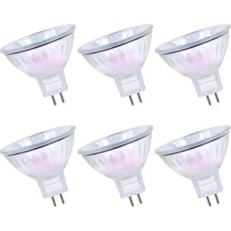 Ampoule halogène 35 W GU5.3 à 2 broches, 12 V, 3000 K, blanc chaud, angle de faisceau de 36°, durée de vie de 4000 heures, dimmable, dichroïque - Lot de 6 (1/5)