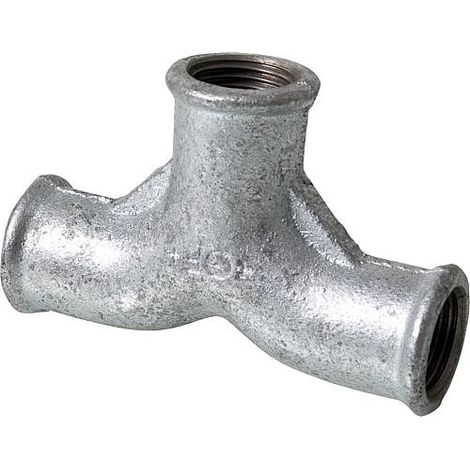 Raccord en fonte malleable galva Nr.132 2 coudes en T diam. 1" (1/3)