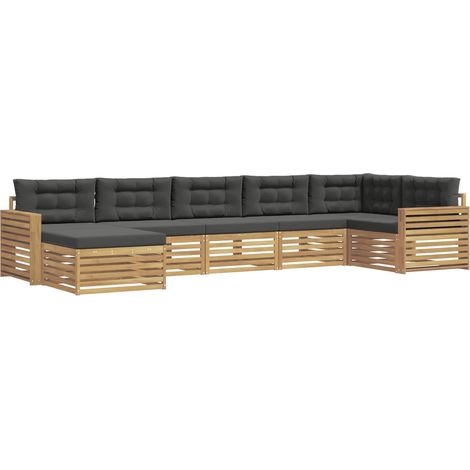 Outdoor Sofa Set with Cushion 7 pcs White and Anthracite vidaXL (1/5)