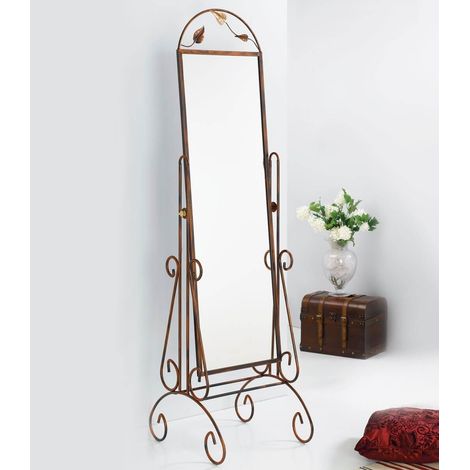 Specchiera basculante 2S con foglie Colori Ferro: Bianco opaco