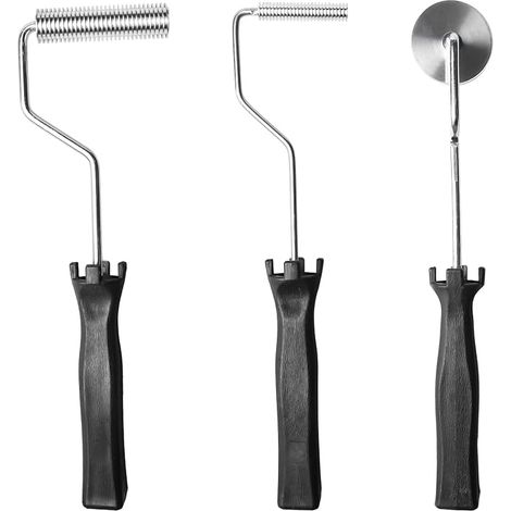 Lot de 3 rouleaux de plastification : kit d'outils de rouleau en fibre de verre, rouleau de plastification en alliage d'aluminium, accessoires de rouleau en résine époxy, rouleau de (1/5)