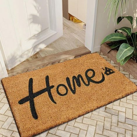 Tapis de porte d'entrée 40 x 70 cm pour porte d'entrée, paillasson extérieur antidérapant et lavable, paillasson arrière en caoutchouc imperméable (1/5)