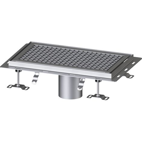 Caniveau Ferrofix avec angle de raccordement pour carrelage, 300 x 550 mm