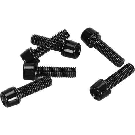 Lot de 6 vis de potence de vélo professionnelles M5x18mm en alliage d'aluminium pour guidon de VTT, accessoire noir (1/5)