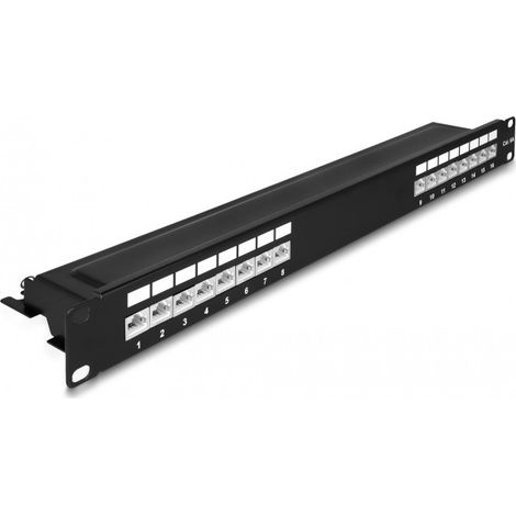 Panneau de brassage - DELOCK - 66876 - 16 ports - Cat.6A - Rack 1U