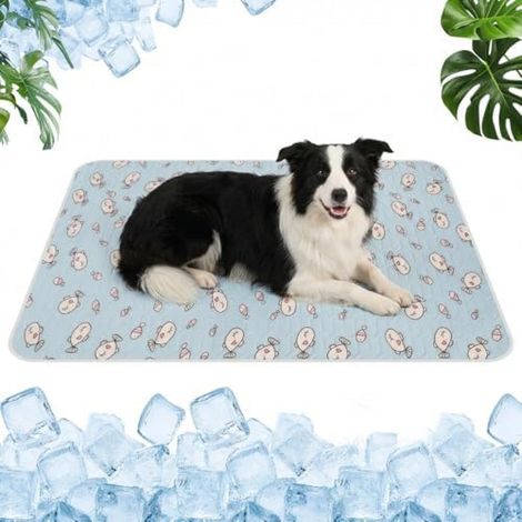 Tapis rafraîchissant pour chiens chats, tapis auto-refroidissant pliable en soie glacée, été intérieur extérieur, 50 x 70 cm (1/2)