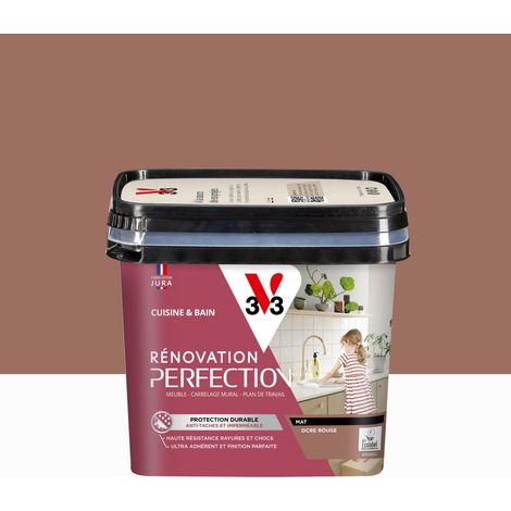 Vernice per mobili, V33 Ristrutturazione Cucina e Bagno, 0,75L, ocra rossa opaca V33