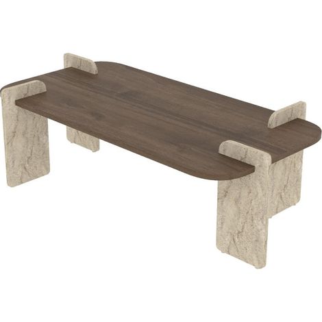 Couchtisch aus Holz "Leapiri" - 120 x 60 x 35 cm - Braun
