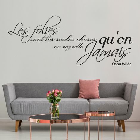 Sticker Mural - Citation Oscar Wilde - 57x144 cm - Noir