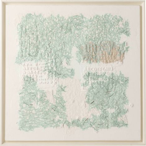 Tableau abstrait blanc et vert clair - blanc et vert clair (1/4)