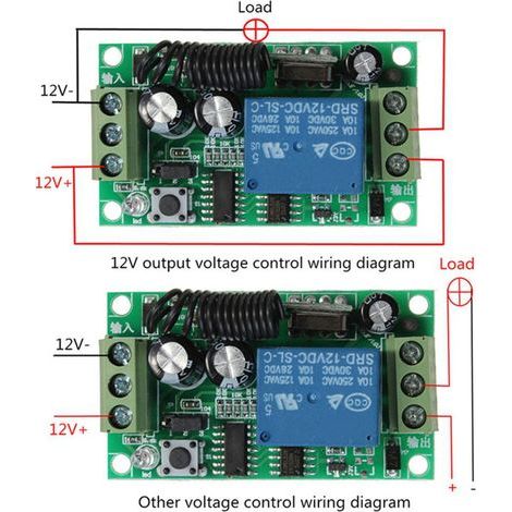 2X 12 V 10A 1Ch Télécommande Sans Fil SystèMe de Commande ÉMetteur Récepteur 2 Boutons Étanche À Distance 433 Mhz (1/4)