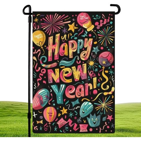 New Year Gartenschild Frohes neues Jahr Dekorationen