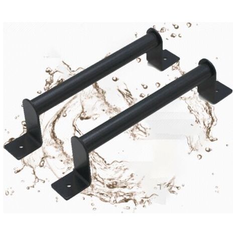 2 PCS Poignées de Porte Coulissante, Poignée de Porte de Grange Robuste, Poignée de Tirage Noire, Poignée Traction Porte en Acier au Carbone pour Armoire, Placard (229 mm) (1/4)