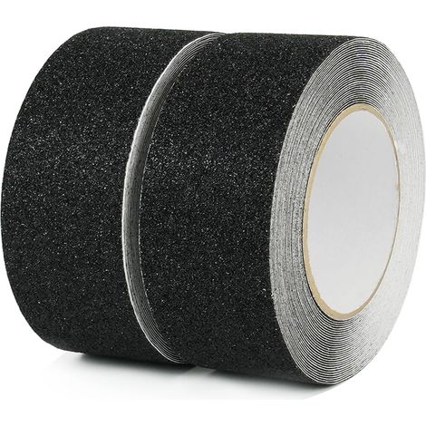 2 Pack Bande Antidérapante Adhésive pour Escaliers, Ruban Adhésif de Sécurité, Ruban Adhésif Antidérapant Jaune Noir, Rubans d'Avertissement, Marquage de Sécurité (5CM x 10M) (1/5)