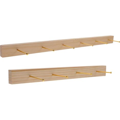 Necklace Organizer, Wooden and Alloy Wall-Mounted Jewelry Hanger, Khaki, Long and Short Slats, for Jewelry and Necklaces, Bedroom and Shop (1/5)