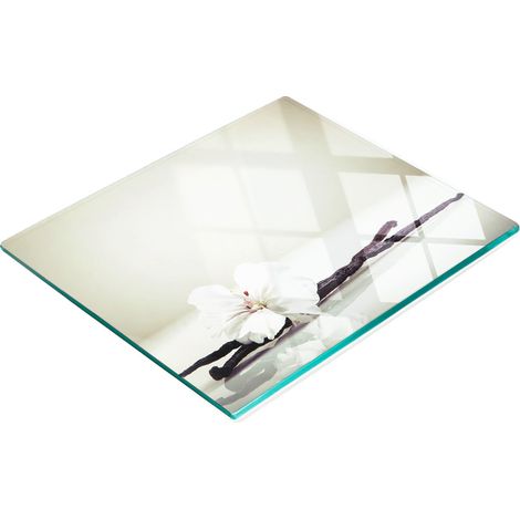 Tablero decorativo multifuncional de vidrio templado con dise帽o de vainilla, 60x52 cm.