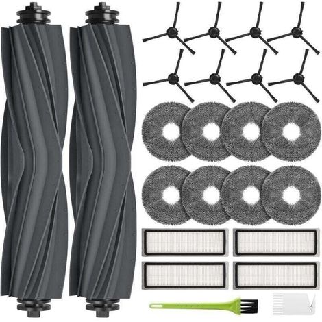 Pièces de rechange Dreame L10s Ultra/Xiaomi X10 Plus - 2 brosses principales + 8 chiffons + 4 filtres + 8 latérales - Nettoyage robot optimal - Durables - Propriétaires de robots aspirateurs (1/4)