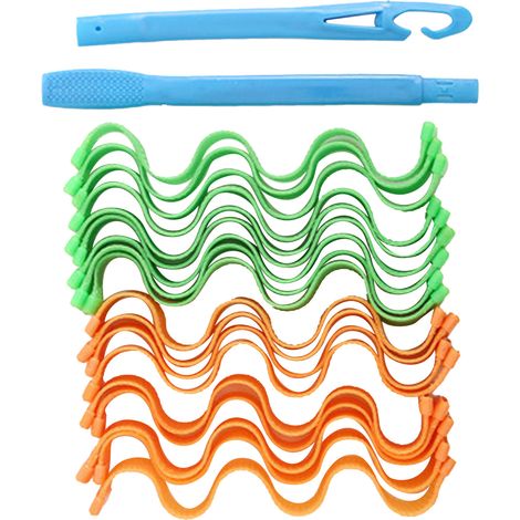 Kit de Coiffure Boucles Spirales DIY, Rouleaux Plastique pour Cheveux Longs Extra 25cm/9.8po, Lot de 18 Pièces pour Femmes et Filles (1/5)