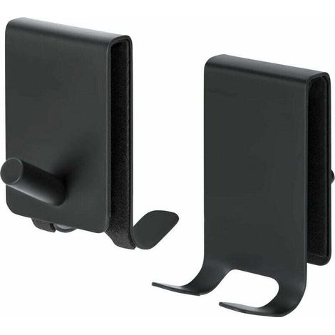 Duschhaken für Handtücher, ohne Bohren, Edelstahl-Badezimmertürhaken, passend für 4–10 mm dickes Glas, 2 Stück, Schwarz (1/4)