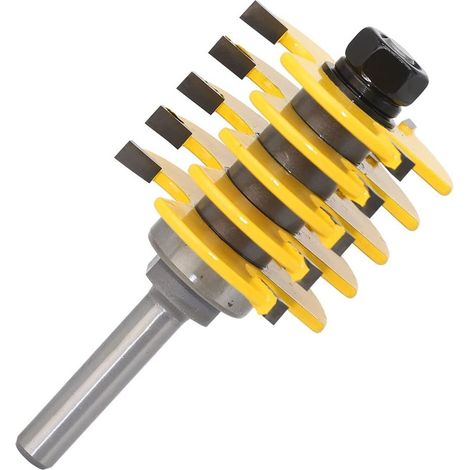 1pc Machine de gravure fraise 8mm tige Rail réversible doigt Joint colle routeur Bit cône Tenon for menuiserie Cutter placard - (1/5)