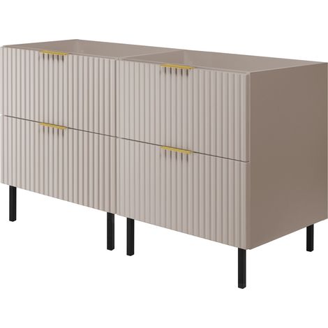 Commode enfant 2 portes 3 tiroirs – MDF résistant aux rayures – Dimensions 120 × 78 × 39 cm – Couleur rose – 3Xe Living (1/5)