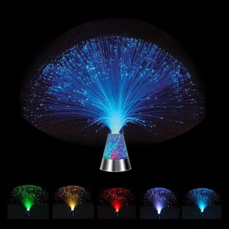 Lampe Fibre Optique - 7 Couleurs LED - Base Cristal - Éclairage Décoratif Table Fête Ambiance - 1 Pièce (1/5)