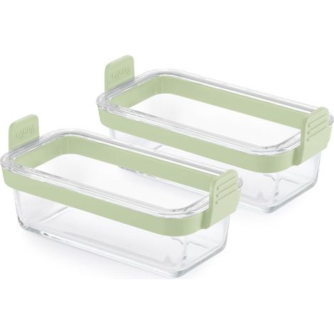 Lot 2 Plats en verre rectangulaire transparent pour friteuse à air (1/5)
